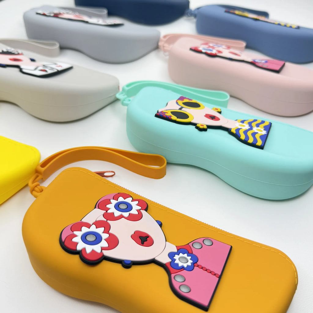 Reading Glasses Case Portable Eyewear Pouch Sunglasses Holder Decorative Silicone Eyeglasses Bag For Daily Outdoor Travel