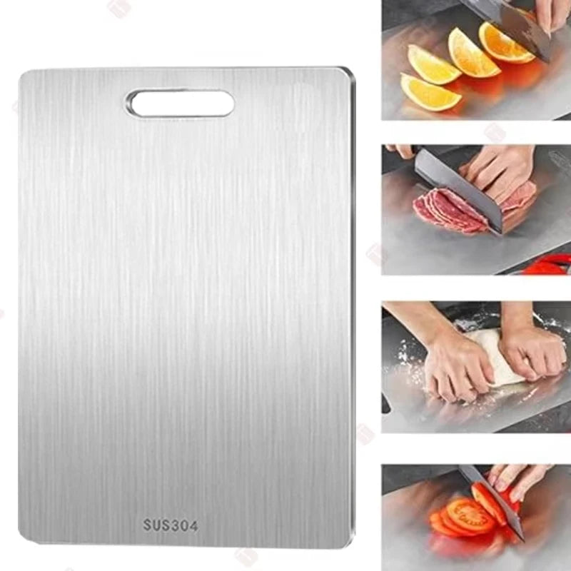 Double-Sided Stainless Steel & Titanium Cutting Board