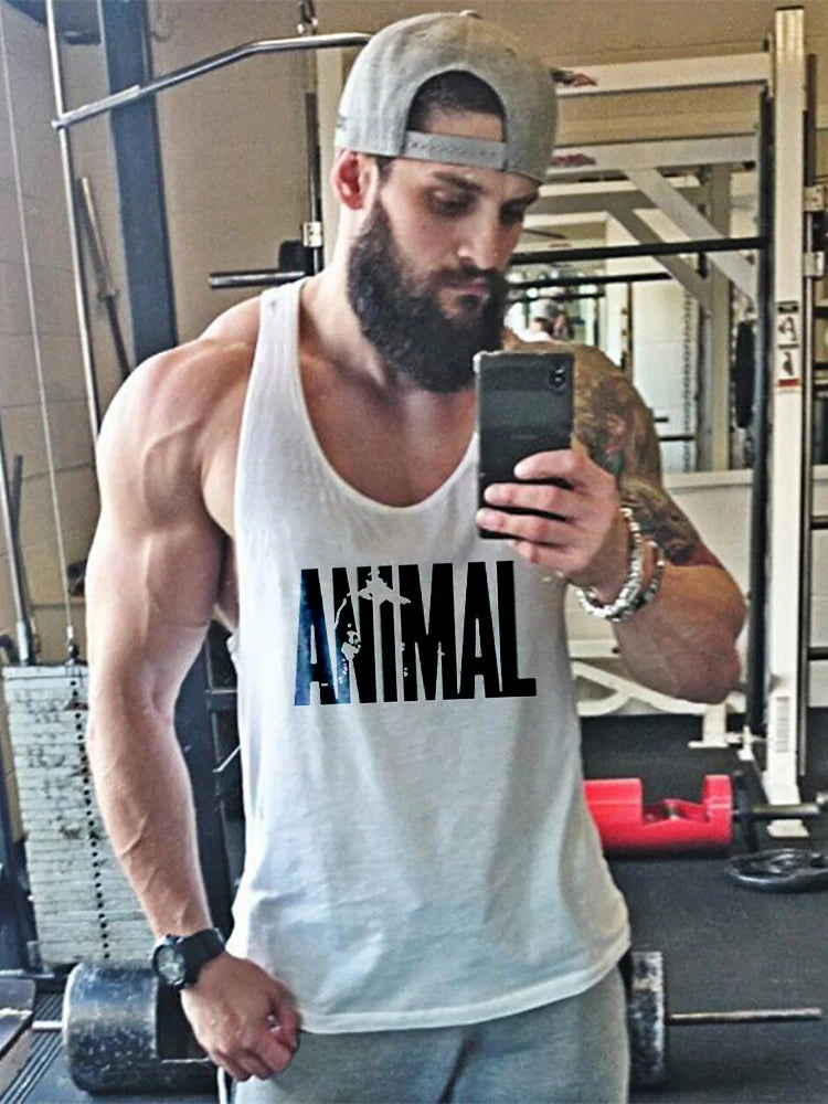 Men's Animal Print Bodybuilding Tank Top