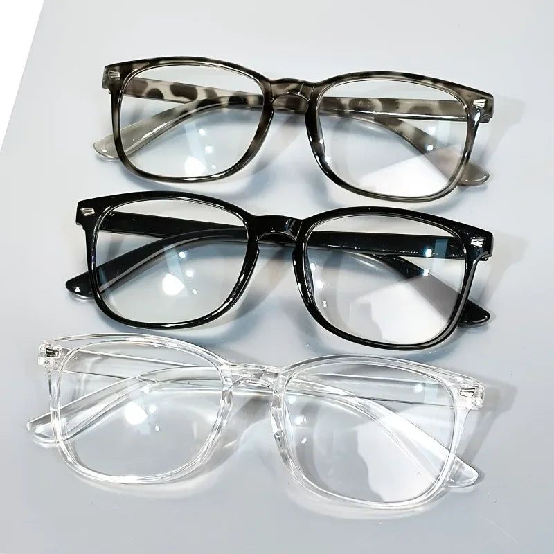 1/2/3pcs Vintage Square Anti Radiation Glasses for Women Rivet Frame, Anti-Blue Light Computer Glasses