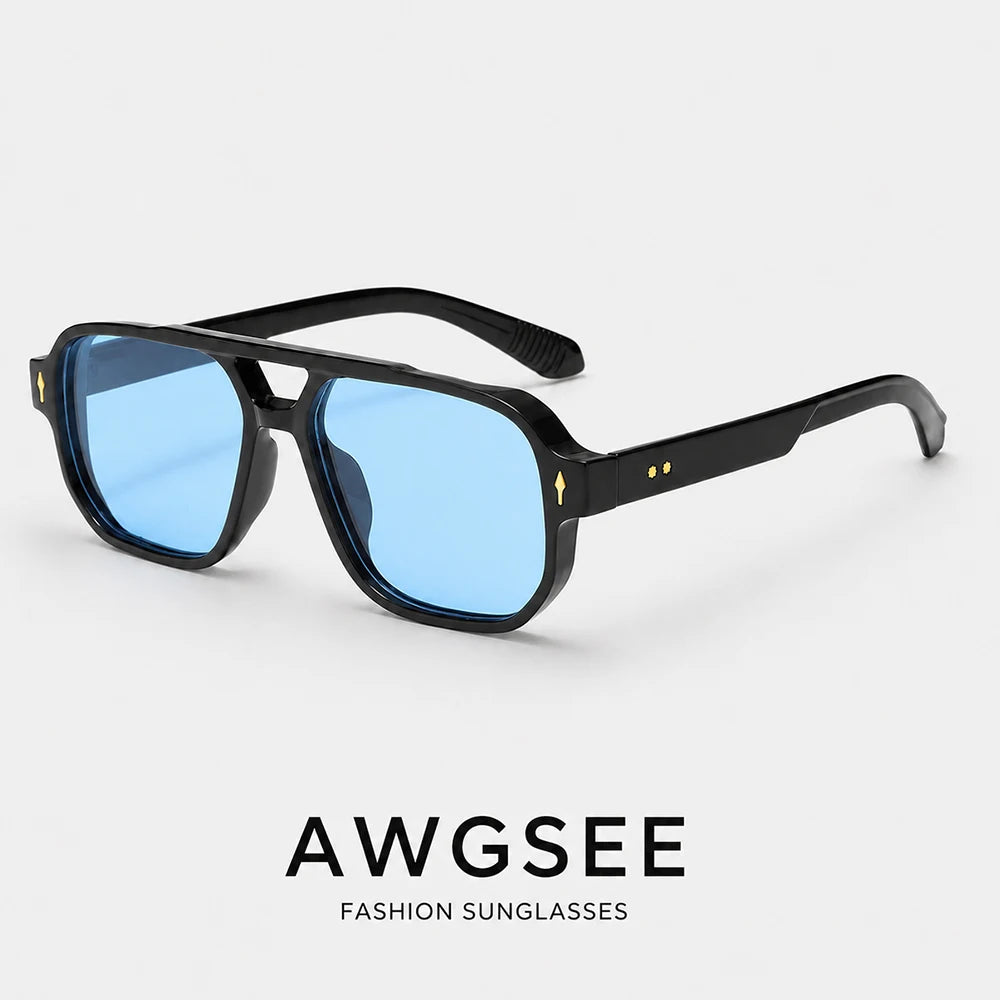 Square Aviator Sunglasses for Women Men Vintage Classic Trendy Shades UV400 Protection Driving & Outdoor