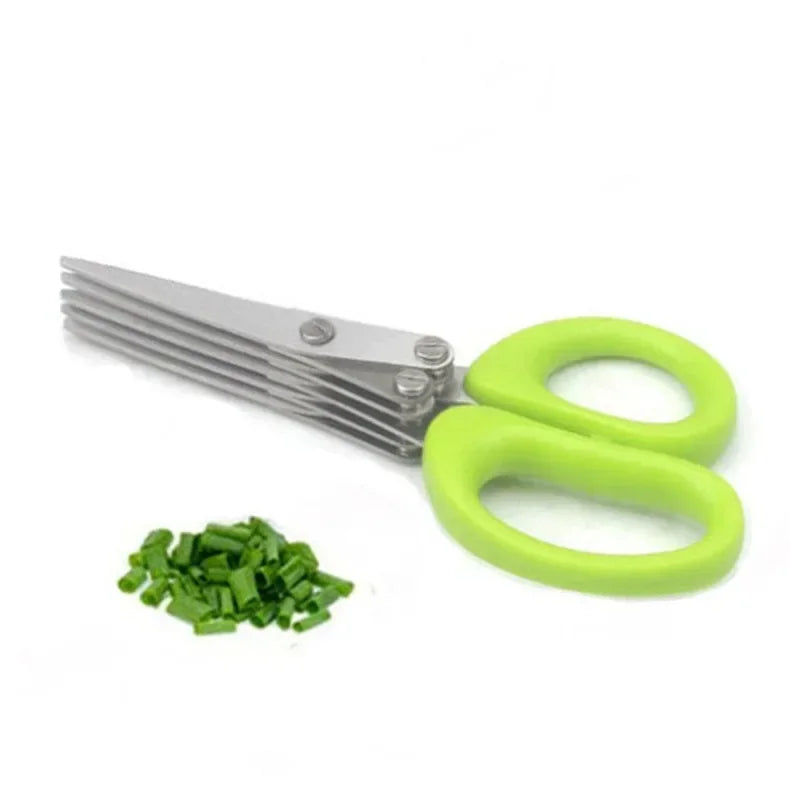 Ciseaux de cuisine multi-couches en acier inoxydable pour légumes, échalotes, herbes, algues, épices, outil de cuisine, accessoires de cuisine