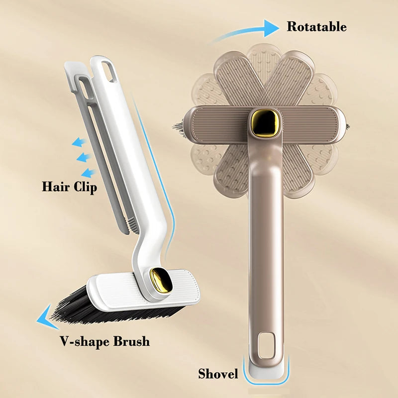 Rotatable V-Shape Crevice Cleaning Brush Handheld Tile Floor