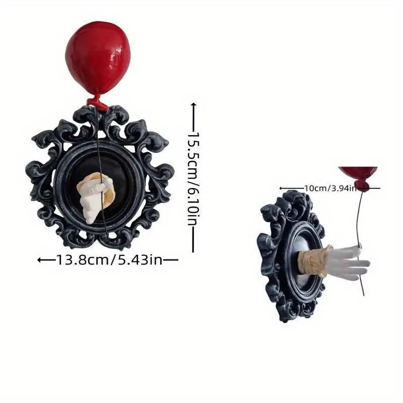 Halloween Dark Resin Ghost Wall Decor Creative Hanging Ornament Gothic Home Decoration Christmas Party Supplies Decor