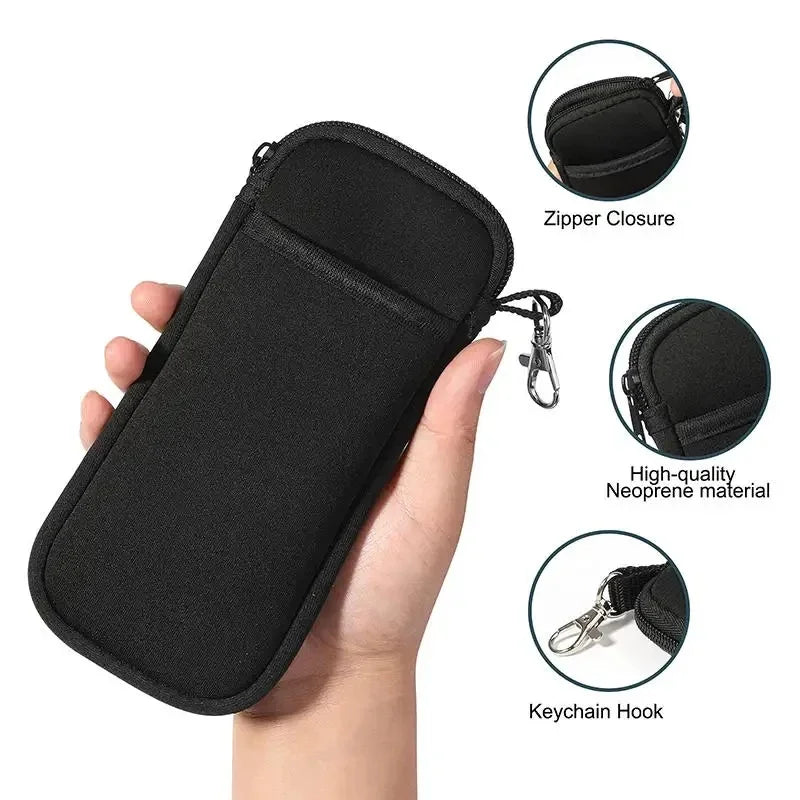 Portable Zippered Soft Eyeglass Case Sunglasses Storage Bag with Hanging Buckle Zipper Glasses Case Protective Glasses Storage C