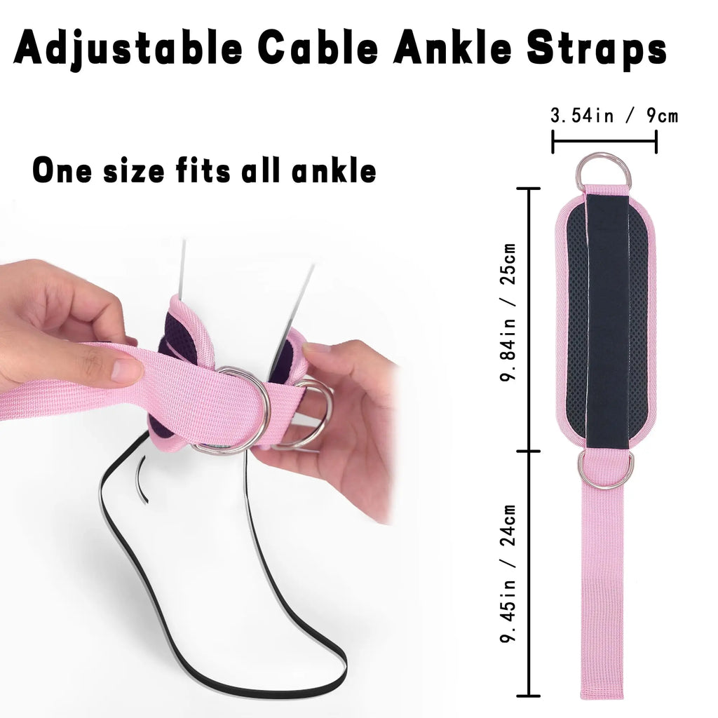 Sangles de cheville à double anneau en D pour exercices de musculation, fessiers, jambes, renforcement, maintien et sécurité sportive des abducteurs