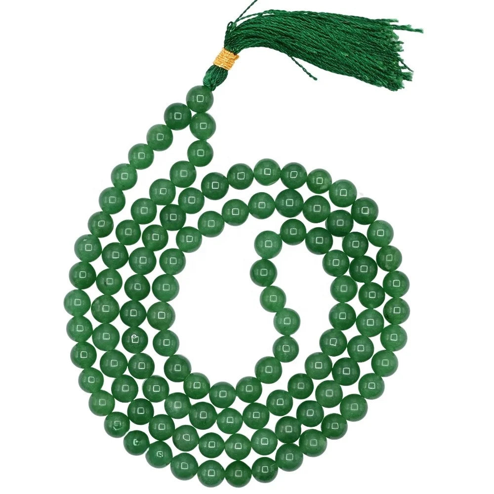 Wholesale Handcrafted 108 Bead Green Aventurine Jap Mala Polished Premium Grade Love Mascot Feng Shui Yoga Meditation