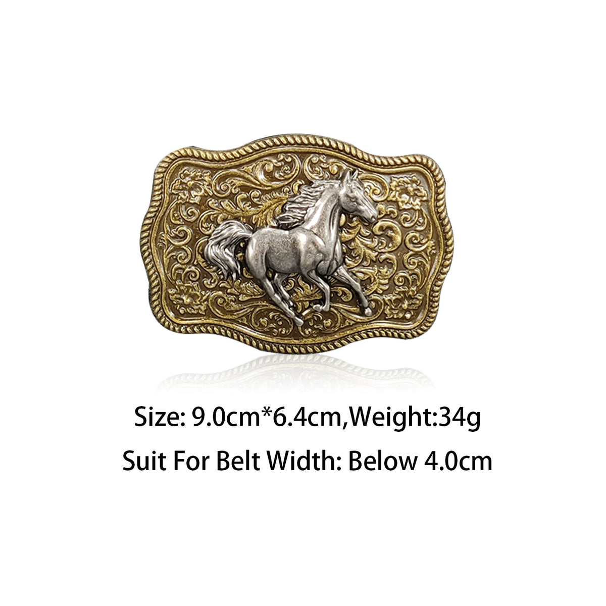Bullzine Retro Horse Belt Buckle - Western Style