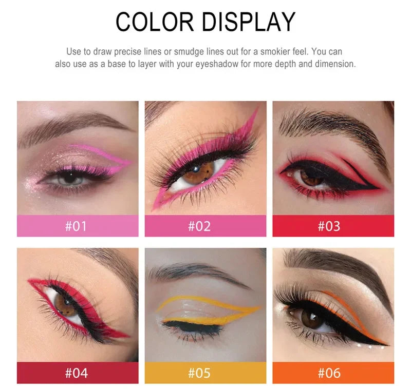 Matte Colorful Eye Liner Pen 20 Colors Eyeliner Gel Pencils Long Lasting Eye Shadow Pen Pink Black Eye Charming Makeup Cosmetics