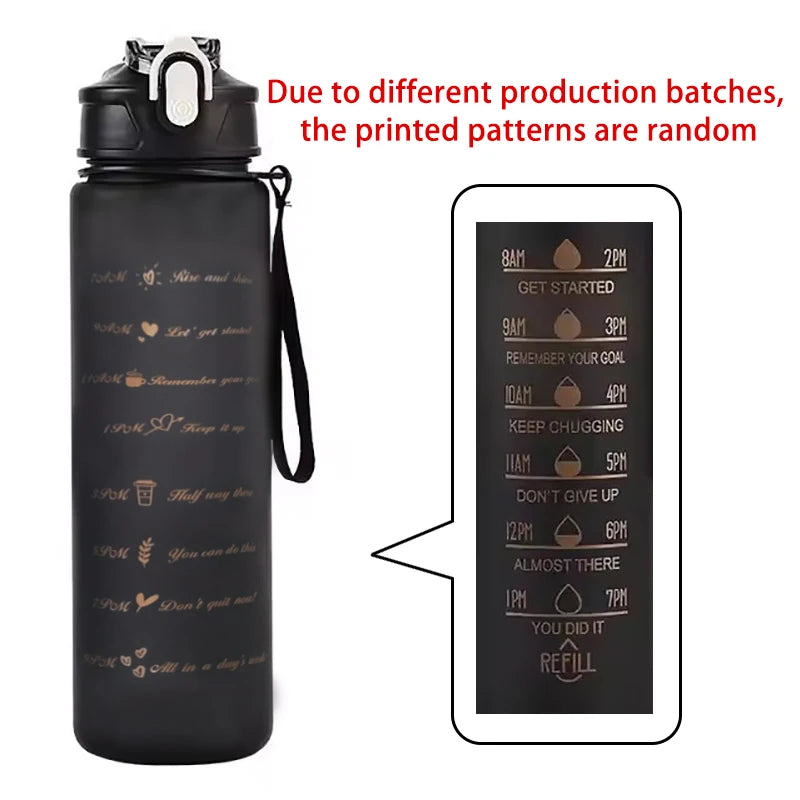 Sports Water Bottle with Time-Tracking Straw Leak Proof Locking Flip Cover for Easy Carry Ideal for Outdoor Adventures