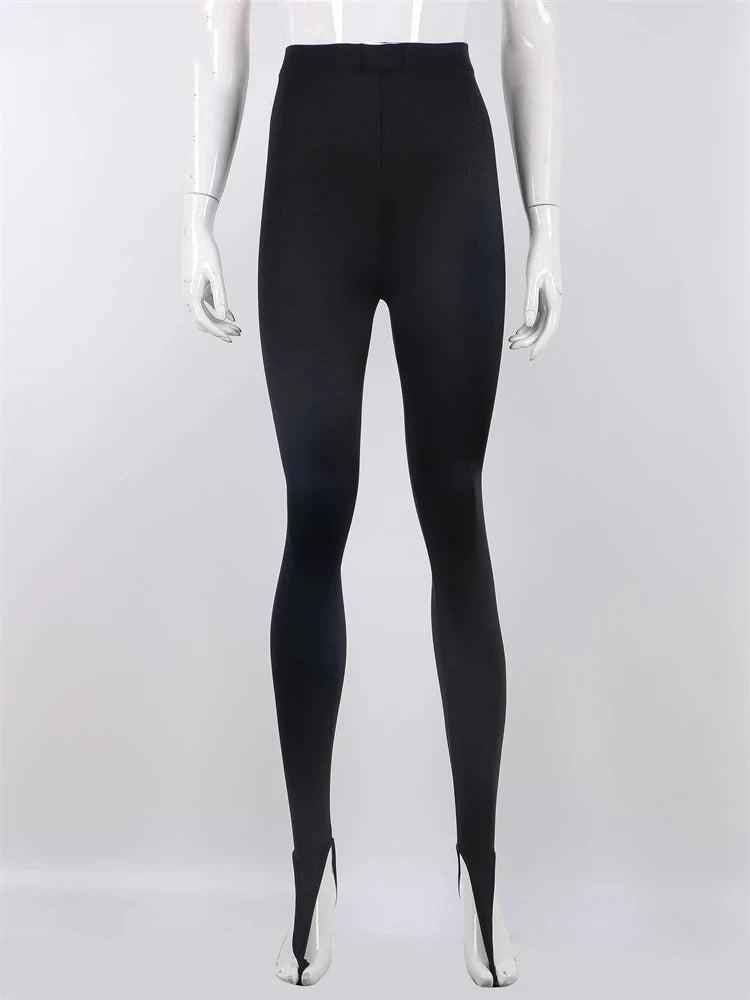 Women's Black High-Waisted Skinny Y2K Pants