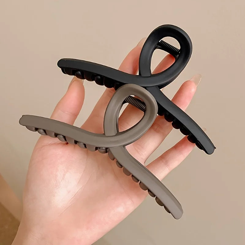 3pcs Elegant Frosted Hair Clips, Suitable For Women - Large Size, Anti Slip Cross Design Hair Clips, Women'S Hair Accessories