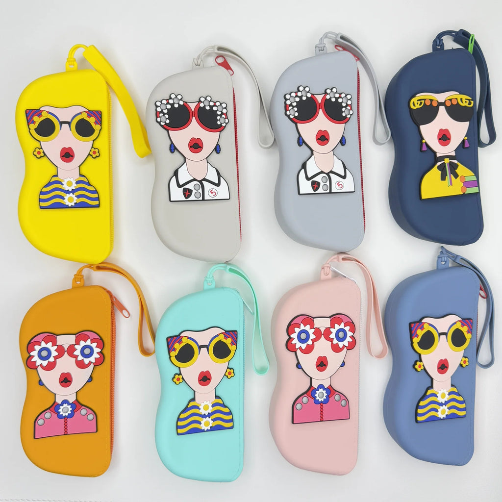 Reading Glasses Case Portable Eyewear Pouch Sunglasses Holder Decorative Silicone Eyeglasses Bag For Daily Outdoor Travel