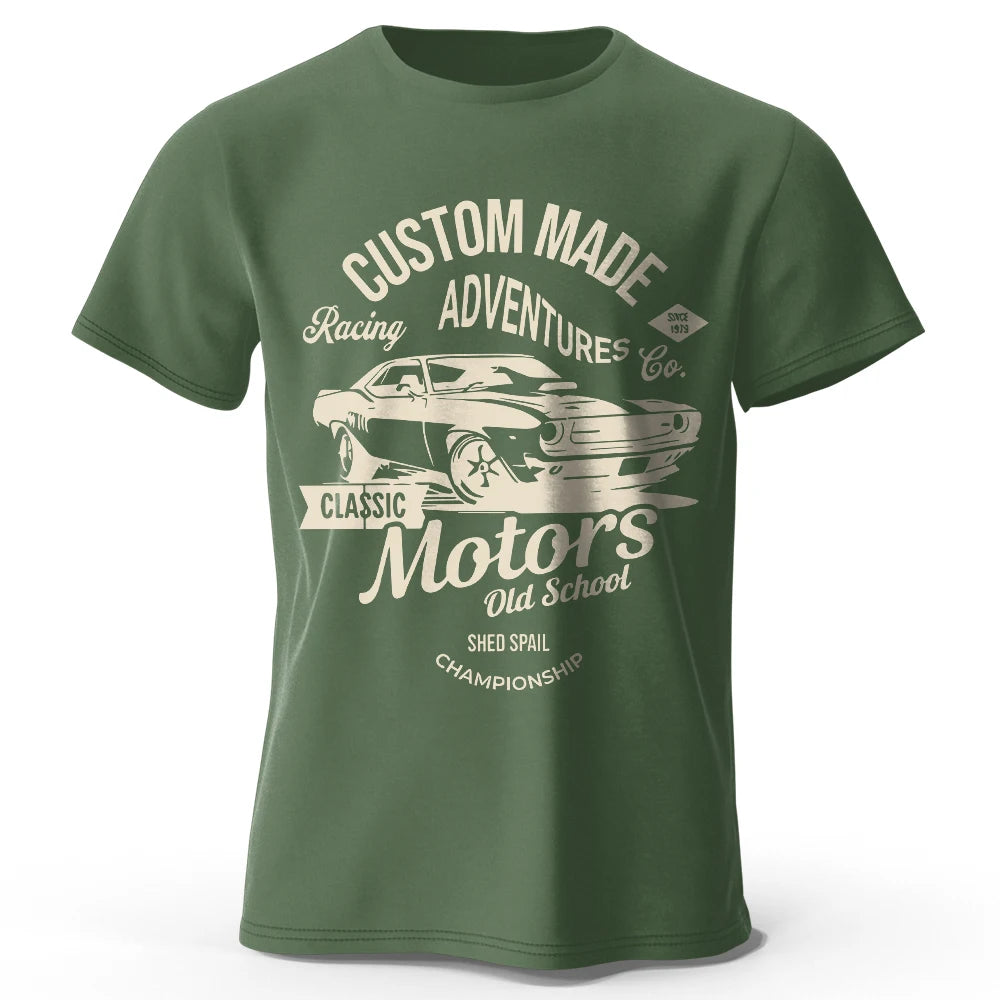 Men's Vintage Motors Graphic T-Shirt - 100% Cotton