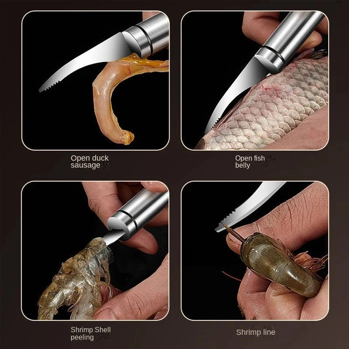 6-In-1 Stainless Steel Shrimp Peeler & Deveiner