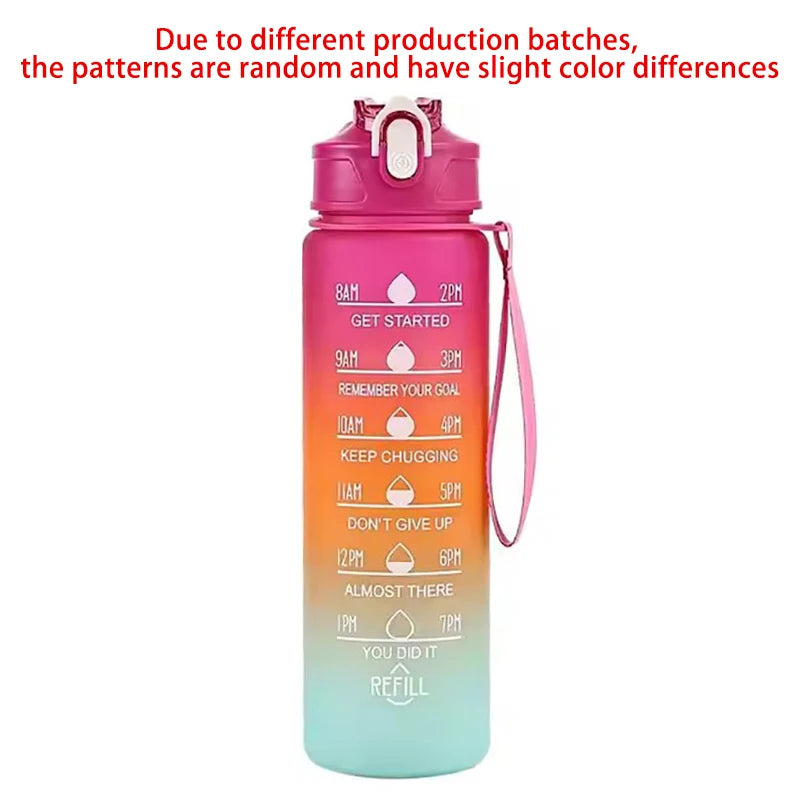 Sports Water Bottle with Time-Tracking Straw Leak Proof Locking Flip Cover for Easy Carry Ideal for Outdoor Adventures