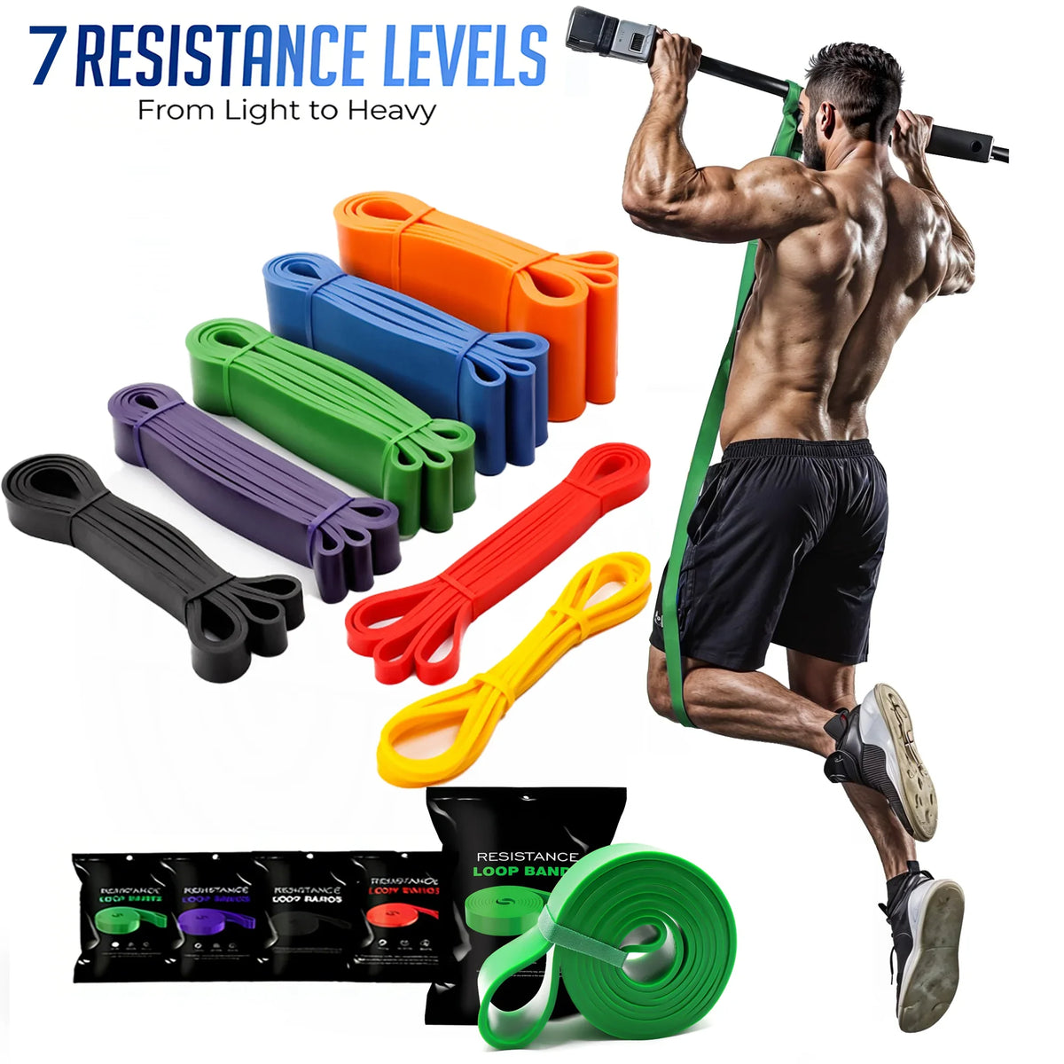 Nouvelles bandes de résistance, bandes d'assistance pour tractions, bandes d'exercice pour hommes ou femmes, fitness à domicile, étirements corporels, musculation