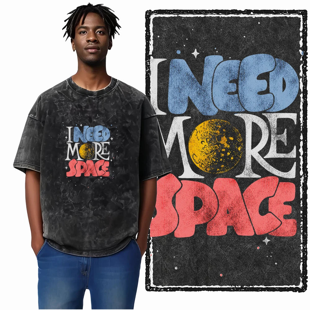 Astronaut Space Print Cotton Graphic T-Shirt