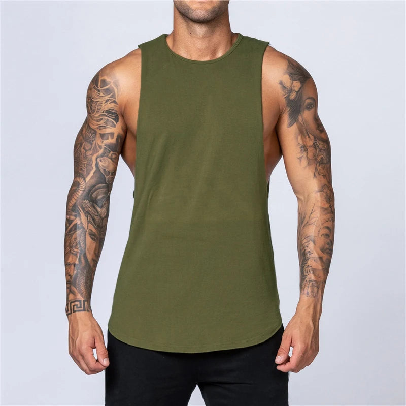 Men's Cotton Gym Tank Top - Bodybuilding Vest