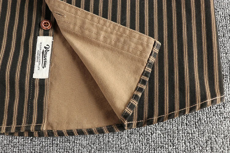 Men's Retro Stripe Long-Sleeve Casual Shirt