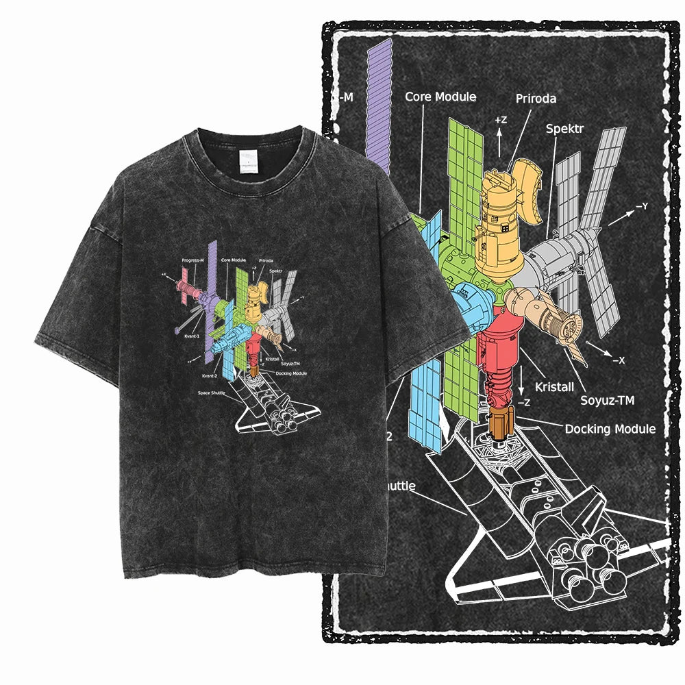 Astronaut Space Print Cotton Graphic T-Shirt