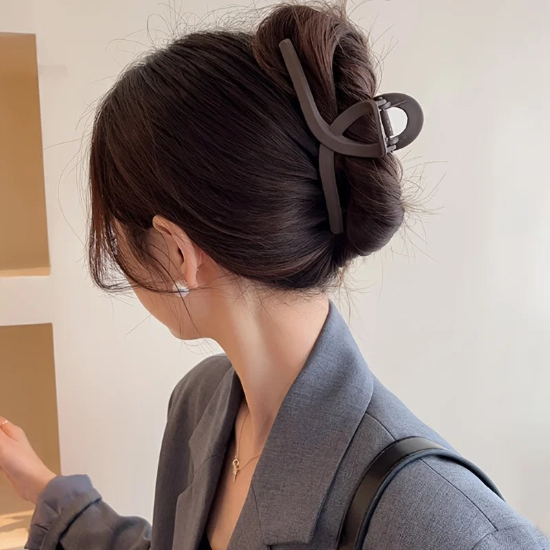3pcs Elegant Frosted Hair Clips, Suitable For Women - Large Size, Anti Slip Cross Design Hair Clips, Women'S Hair Accessories