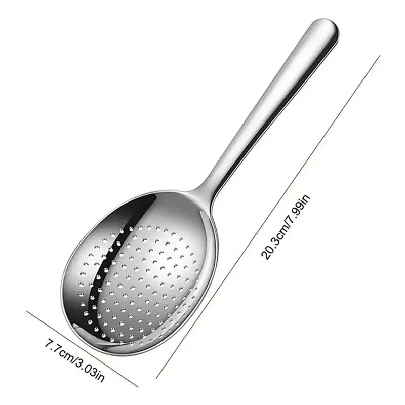 Nouvelle louche de service en acier inoxydable pour restaurant, usage public, filtre à soupe et riz, ustensile de cuisine, grande taille, couleur argentée, ensemble