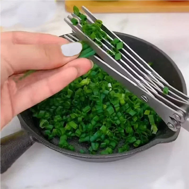 Ciseaux de cuisine multi-couches en acier inoxydable pour légumes, échalotes, herbes, algues, épices, outil de cuisine, accessoires de cuisine