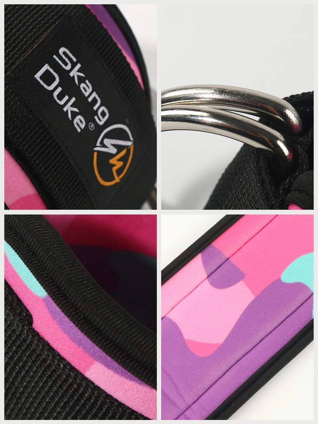 Adjustable D-Ring Ankle Straps for Cable Machines