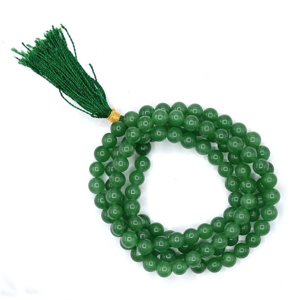 Wholesale Handcrafted 108 Bead Green Aventurine Jap Mala Polished Premium Grade Love Mascot Feng Shui Yoga Meditation
