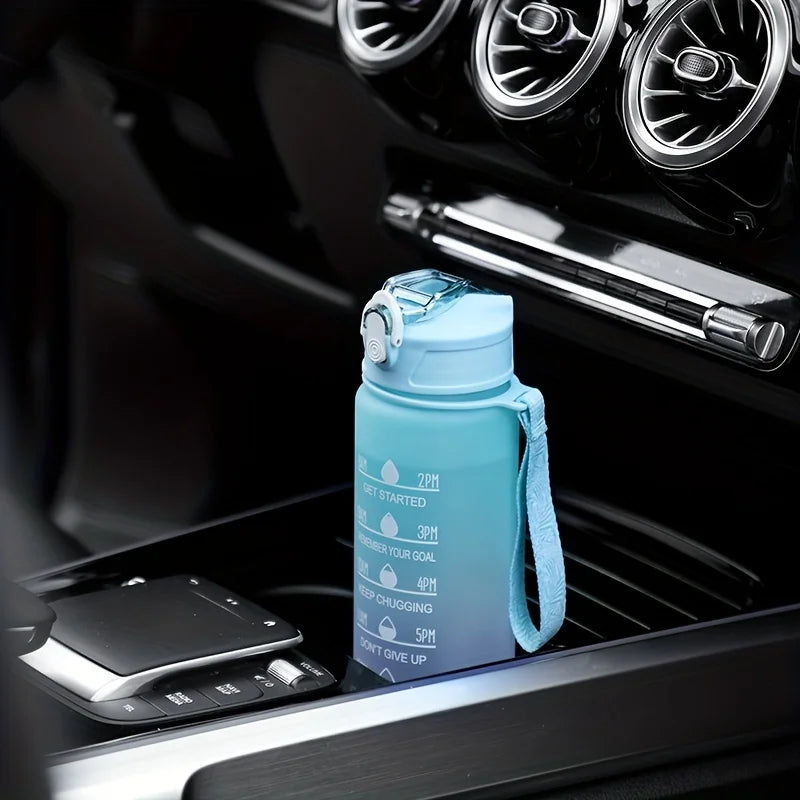 Sports Water Bottle with Time-Tracking Straw Leak Proof Locking Flip Cover for Easy Carry Ideal for Outdoor Adventures