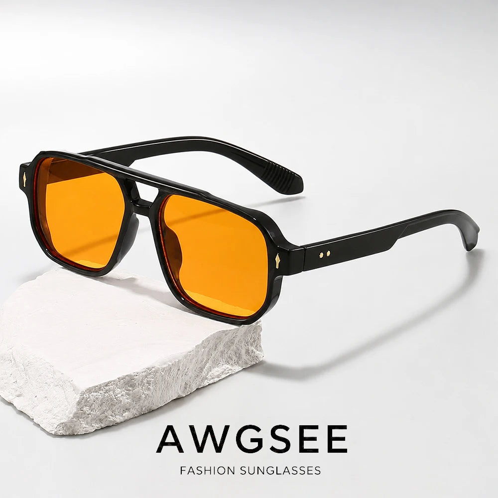 Square Aviator Sunglasses for Women Men Vintage Classic Trendy Shades UV400 Protection Driving & Outdoor
