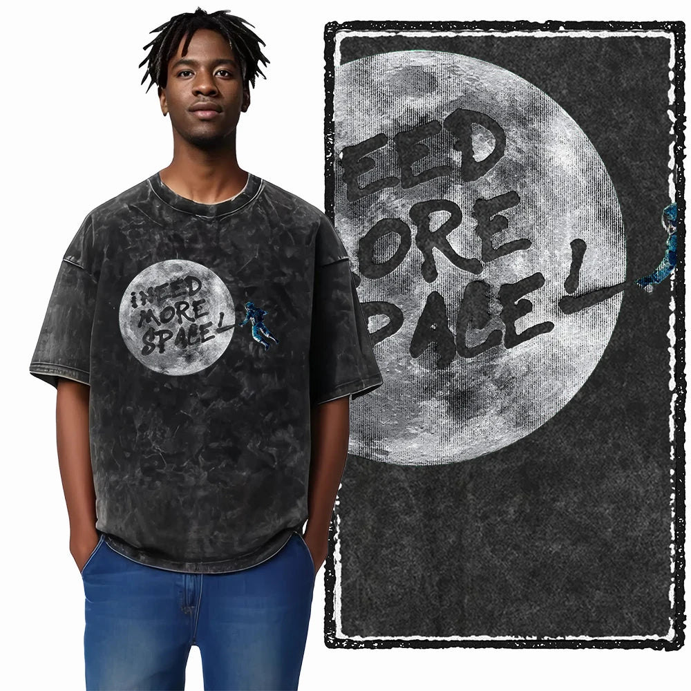 Astronaut Space Print Cotton Graphic T-Shirt