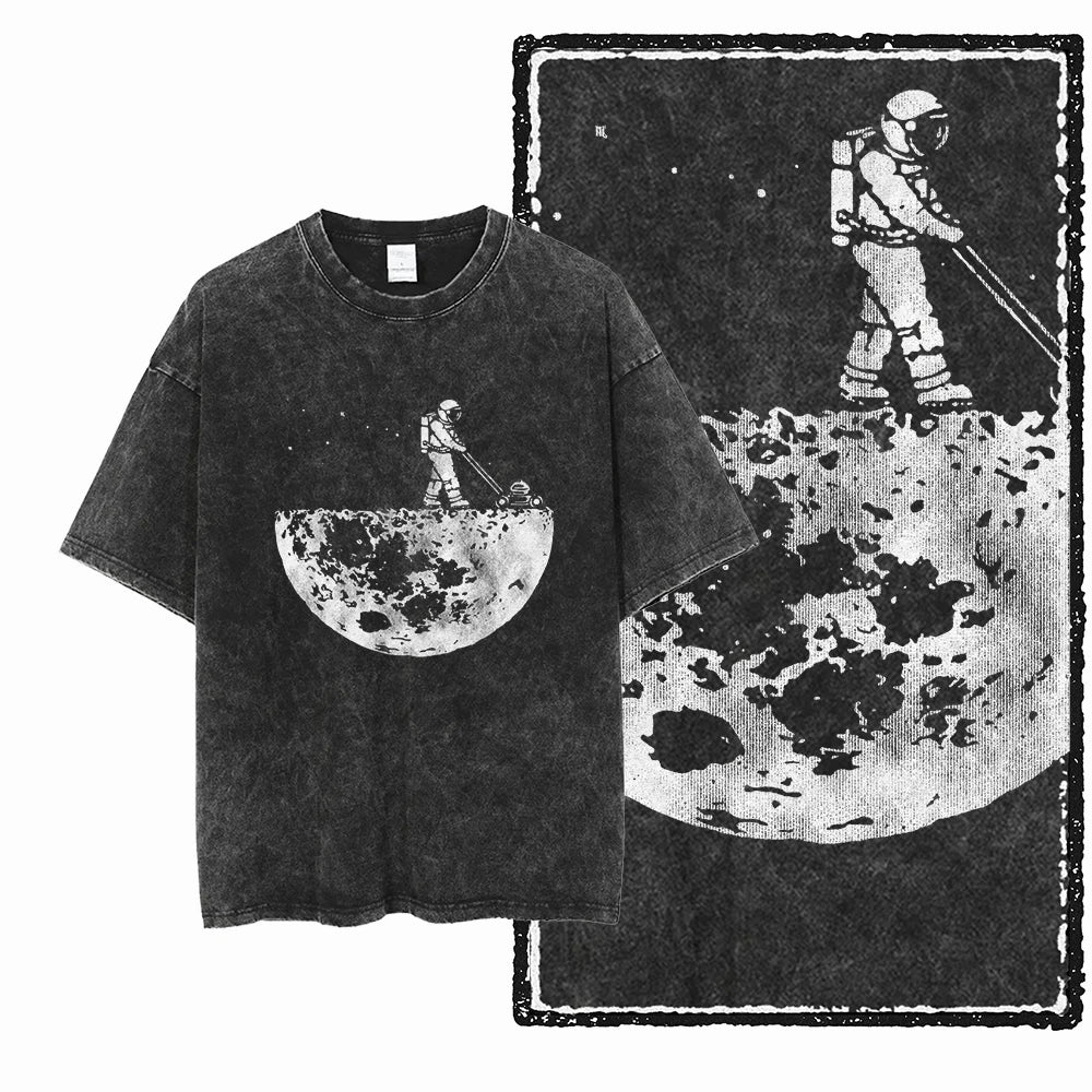 Astronaut Space Print Cotton Graphic T-Shirt