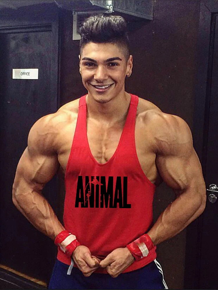 Men's Animal Print Bodybuilding Tank Top