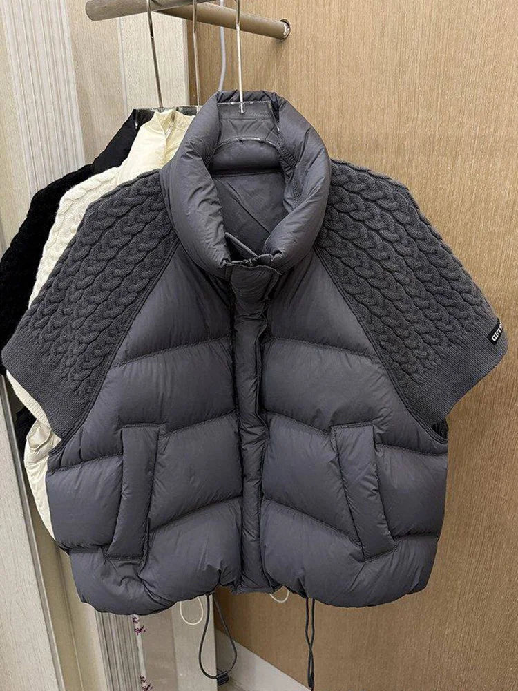 Janveny Women's White Duck Down Puffer Vest