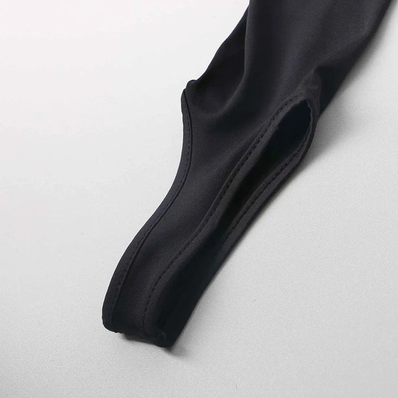 Women's Black High-Waisted Skinny Y2K Pants