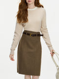 FSLE Women's 100% Wool Seamless Knit Sweater