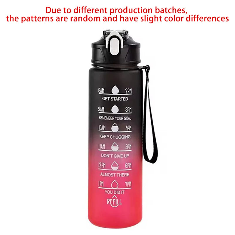 Sports Water Bottle with Time-Tracking Straw Leak Proof Locking Flip Cover for Easy Carry Ideal for Outdoor Adventures