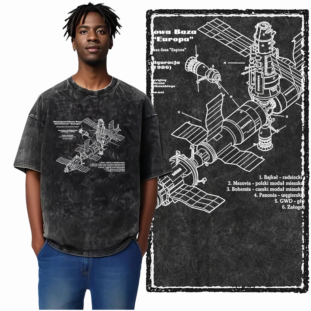 Astronaut Space Print Cotton Graphic T-Shirt