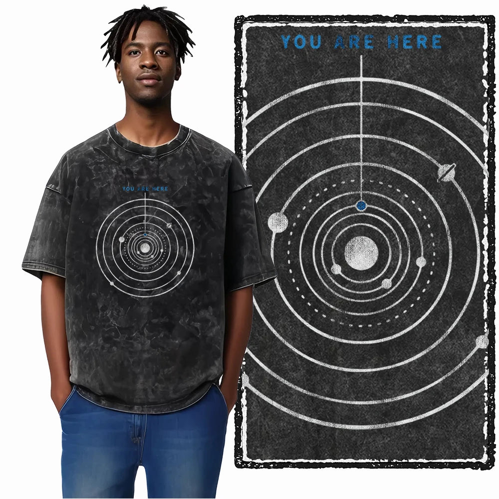 Astronaut Space Print Cotton Graphic T-Shirt