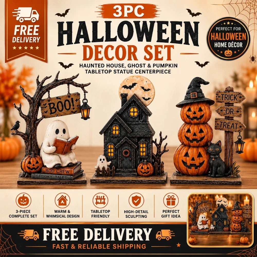 Halloween Decor Set Styles Vintage Wooden Indoor Decorations for Shelf Decoration Featuring Elements Such as Ghosts Pumpkins