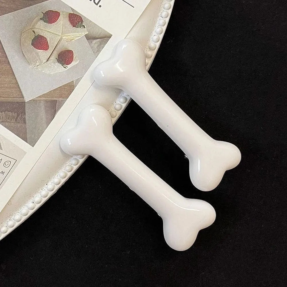 White Bone Hair Clip Cute Cartoon Bobby Pin Y2K Fashion Hair Volume Clip Small Hairpins Barrettes Creative Hair Accessories 2026