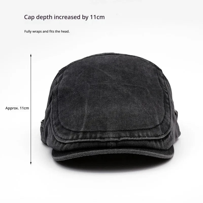 Vintage Washed Cotton Newsboy Hat Duckbill Ivy Casual Flat Cap for Men Women Spring Autumn Driving Cabbie Painter Beret