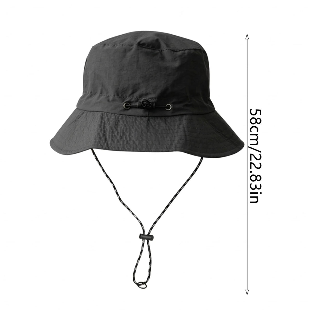 Fisherman Hat Foldable Quick Dry UV Protect Windproof Strap One Size Black, Gray, Khaki for Outdoor Travel Beach Men Women