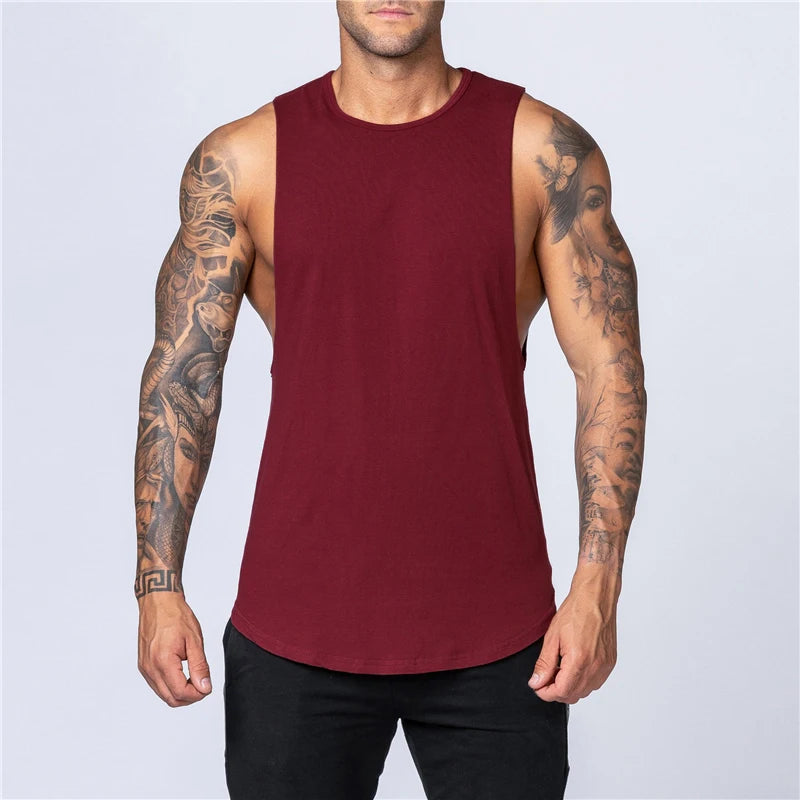 Men's Cotton Gym Tank Top - Bodybuilding Vest