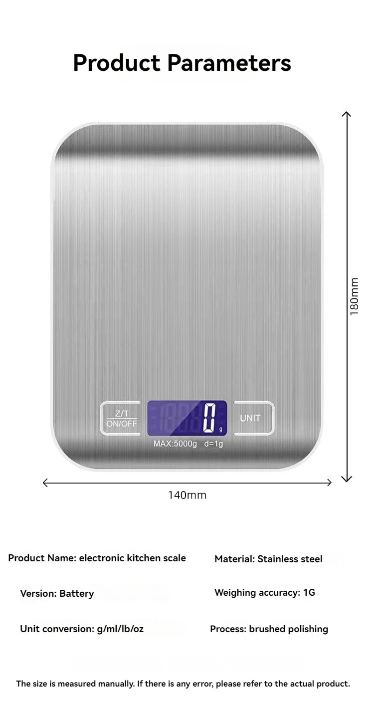 Digital Kitchen Scale with LED Display, 10kg/1g