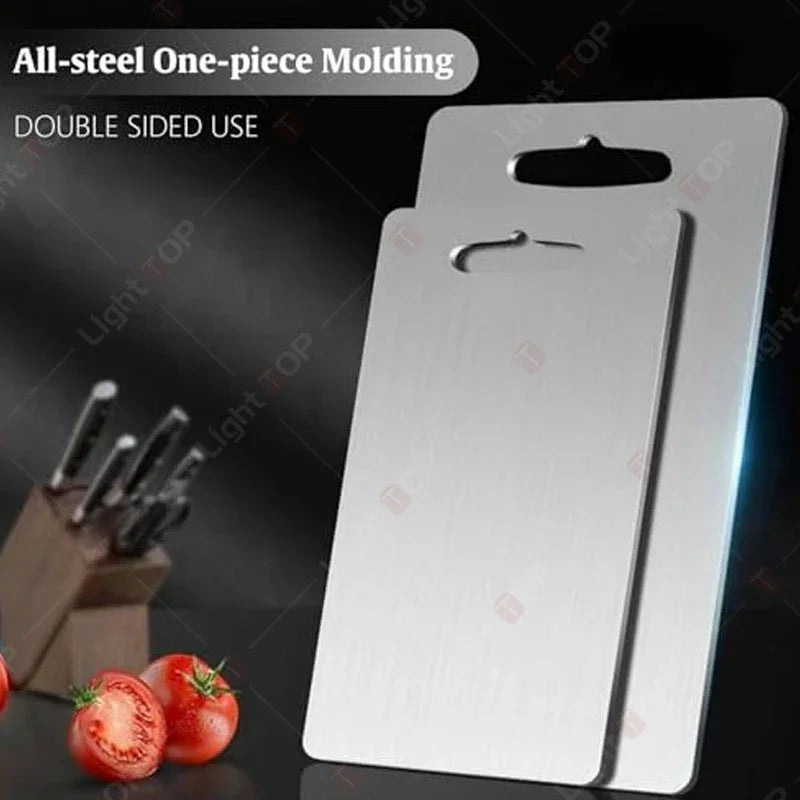 Planche à découper de cuisine en acier inoxydable, planche à découper en titane pour cuisine, planches double face de qualité alimentaire, planche à découper la viande portable