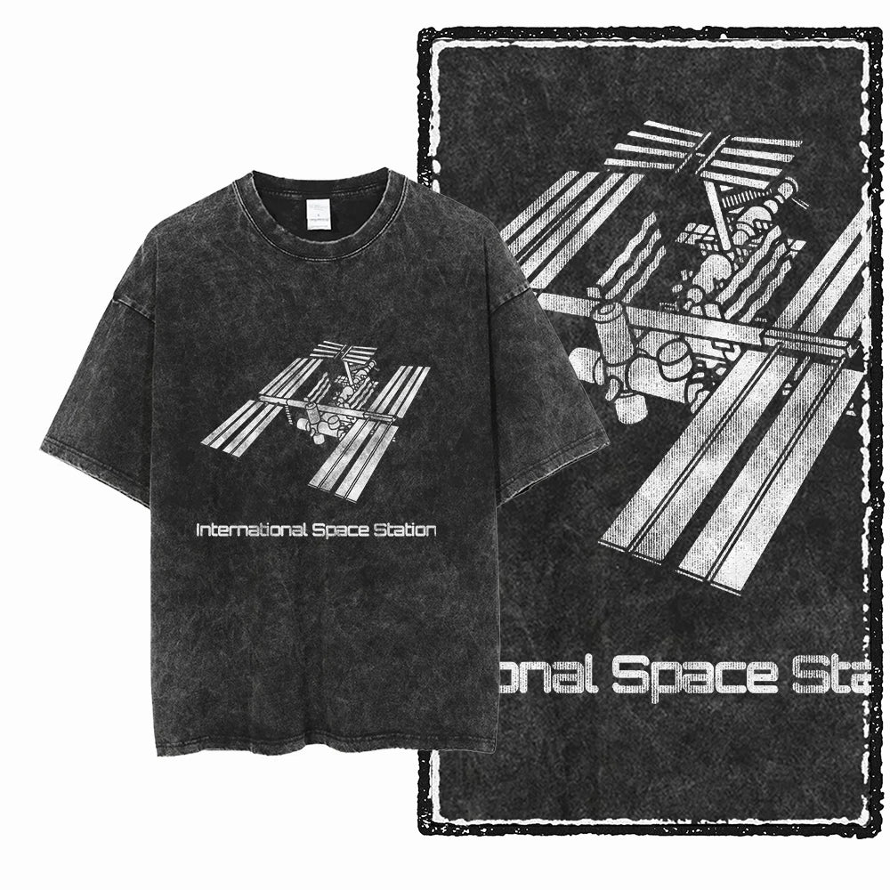 Astronaut Space Print Cotton Graphic T-Shirt
