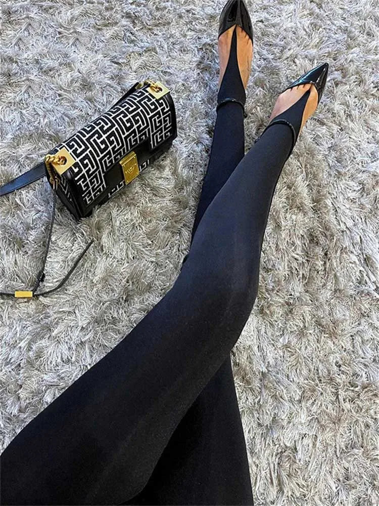 Women's Black High-Waisted Skinny Y2K Pants